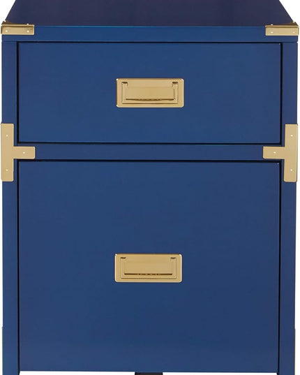 OSP Home Furnishings Wellington 2-Drawer File Cabinet, Lapis Blue - LeafyLoom