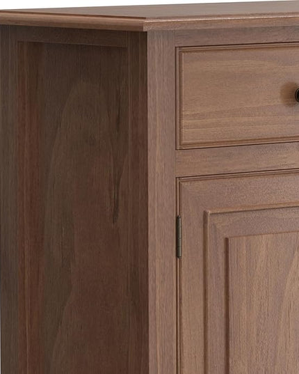 SIMPLIHOME Connaught Solid Wood 40 Inch Wide Traditional Entryway Storage Cabinet in Medium Saddle Brown, for The Living Room, Entryway and Family Room - LeafyLoom