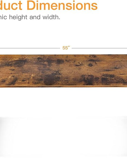 Coleshome 55 Inch Computer Desk, Modern Simple Style Desk for Home Office, Study Student Writing Desk,Vintage - LeafyLoom