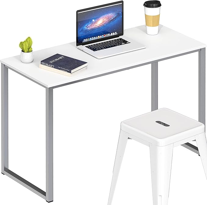 SHW Home Office 32-Inch Computer Desk, White - LeafyLoom