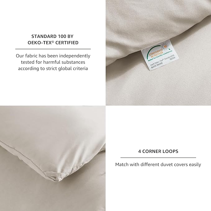 CozyLux Beige Comforter Set Full Size, 3 Pieces Solid Breathable Quilted Style Bedding Sets, Luxury Fluffy Soft Microfiber Comforter for All Season(1 Comforter & 2 Pillowcases) - LeafyLoom