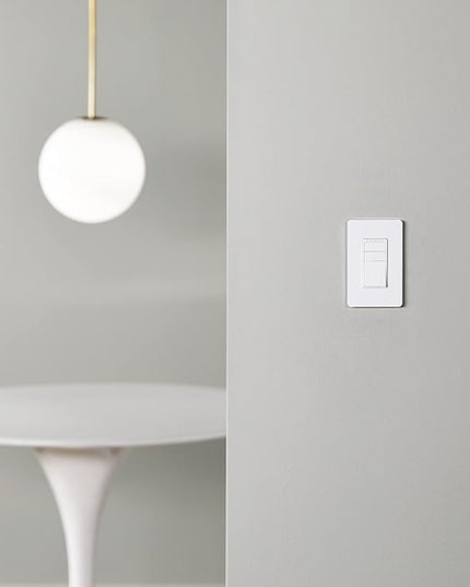 Amazon Basics Smart Dimmer Switch, 3-Way, Works with Alexa Only, 2.4 GHz Wi-Fi, No Hub Required, White AmazonBasics