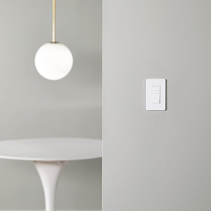 Amazon Basics Smart Dimmer Switch, 3-Way, Works with Alexa Only, 2.4 GHz Wi-Fi, No Hub Required, White AmazonBasics