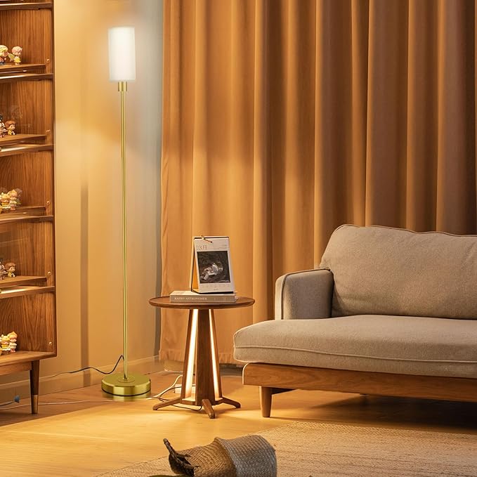 Floor Lamp for Living Room with 3 Color Temperature LED Bulb, Modern Standing Lamp with Remote Control, 68" Tall Pole Floor Lamp for Office, Bedroom, Reading (Bulb Included) - LeafyLoom