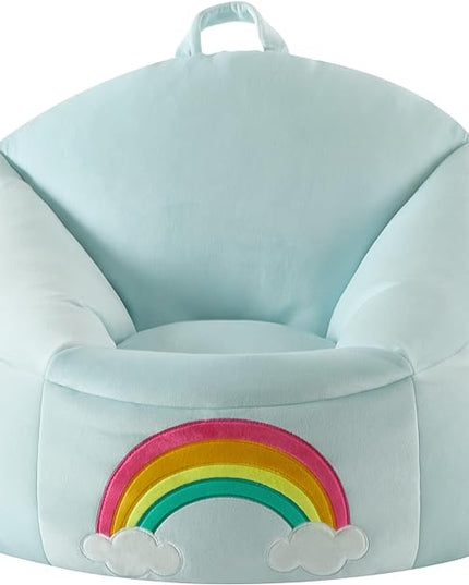 Heritage Kids Micromink Squishy Bean Bag Chair for Kids Ages 3+, Rainbow - LeafyLoom