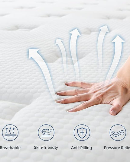 Full Size Mattress, 10 Inch Memory Foam Mattress, Hybrid Mattress in a Box with Independent Spring, Soft and Comfortable Medium Firm Mattress, Pressure Relief, CertiPUR-US Certified - LeafyLoom