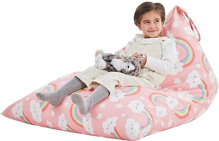 Nobildonna Stuffed Animal Storage Bean Bag for Kids (No Filler), Extra Large 250L Bean Bag Chair Cover Only, Washable Beanbag Without Filling Soft Premium Canvas Stuffable Bean Bag Cover (Baby Pink) - LeafyLoom
