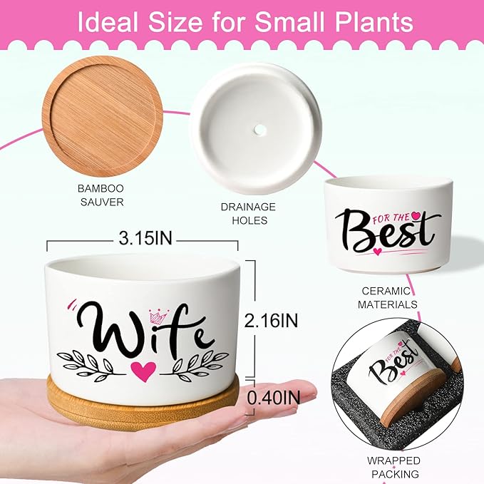 for Wife, Mothers Day Wife Gifts from Husband or Kids, Romantic Wife Gifts Birthday Gifts for Wife, Anniversary Wife Gifts Pretty Best Wife Ever Gifts - LeafyLoom