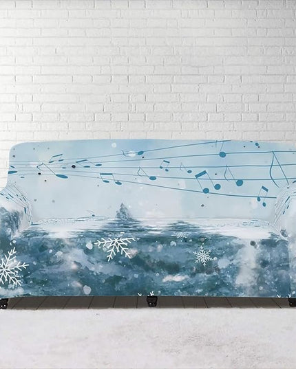 FKELYI Blue Christmas Tree Easy Going Stretch Sofa Slipcover Snow Sofa Couch Cover with Elastic Bottom Stretch Sofa Slipcovers L FKELYI