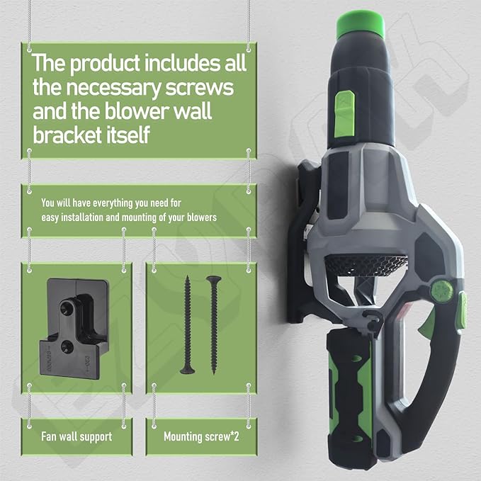 Blower Mounting Bracket for EGO 530, 615, 650, LB5300 Leaf Blower, with Blower Battery Bracket - Black - LeafyLoom