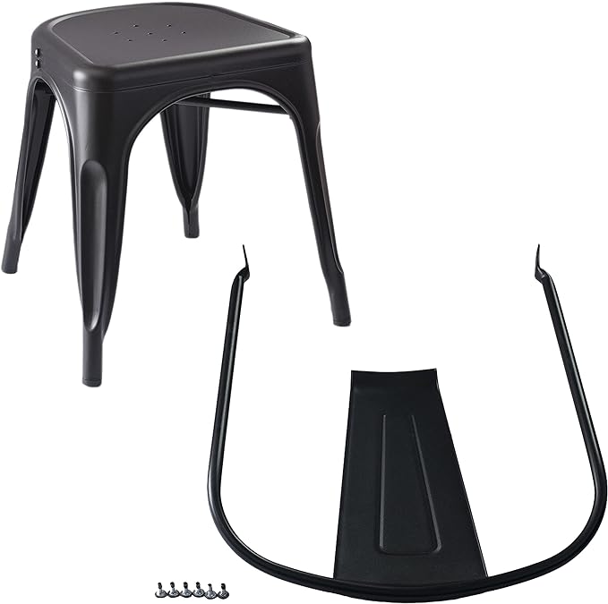 Amazon Basics 33DC01S4-BK Chair, 4 Pack, 20.1"D x 17.1"W x 33.5"H, Matte Black - LeafyLoom