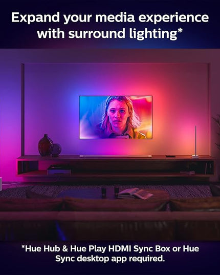 Philips Hue Signe Smart Table Lamp, White - White and Color Ambiance LED Color-Changing Light - 2 Pack - Control with Hue App - Compatible with Alexa, Google Assistant, and Apple Homekit - LeafyLoom