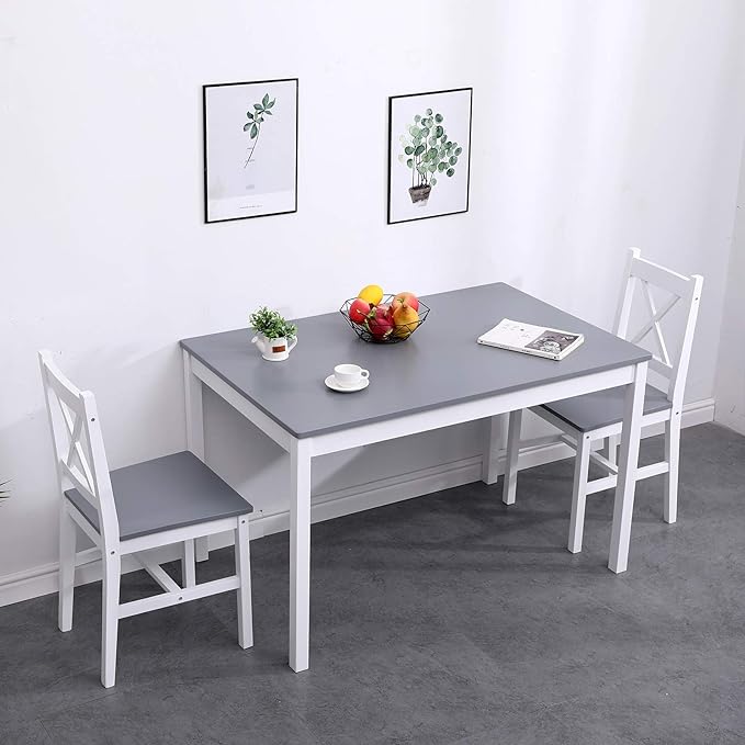 sogesfurniture 5 Piece Kitchen Dining Room Table Sets for 4, Modern Space-Saving Dining Furniture, Pastoral Rectangular Dining Table Furniture Set for Kitchen, Dining Room - LeafyLoom