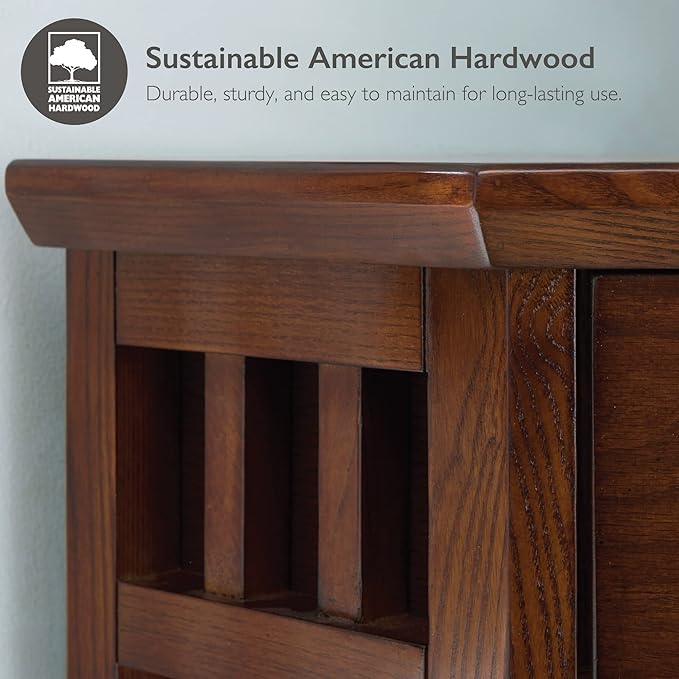 Leick Home Mantel Height Corner Bookcase with Drawer Storage, Made with Solid Wood, for Entryway, Living Rooms, Home Office, Bedroom, Mission Oak Finish, 12"D x 32"W x 50"H, Brownbronze - LeafyLoom