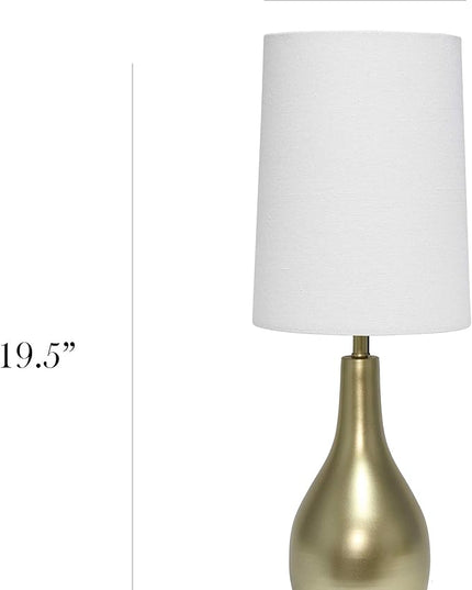Simple Designs LT3303-GLD Tear Drop Table Lamp, Gold - LeafyLoom