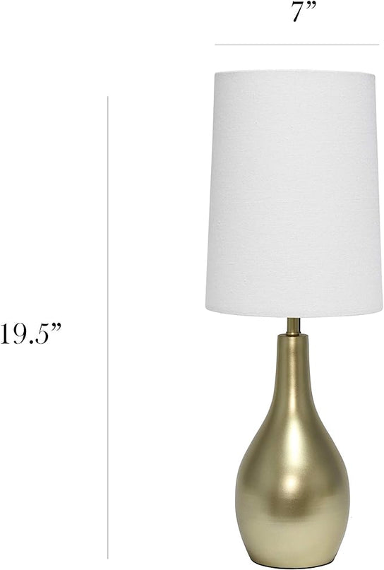 Simple Designs LT3303-GLD Tear Drop Table Lamp, Gold - LeafyLoom