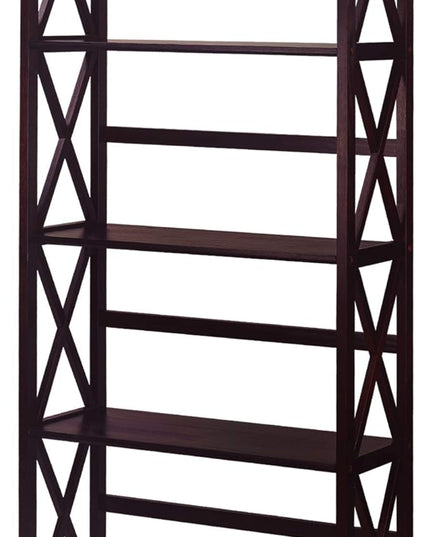 Casual Home Montego 5-Shelf Bookcase, Espresso (New) - LeafyLoom