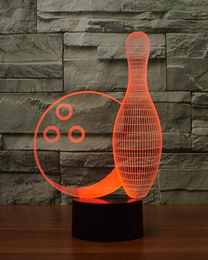 Creative Bowling Bottle 3D Night Light USB Powered Touch Switch Remote Control LED Decor Optical Illusion 3D Lamp 7/16 Colors Changing Children Kids Toy Christmas Xmas Brithday Gift - LeafyLoom