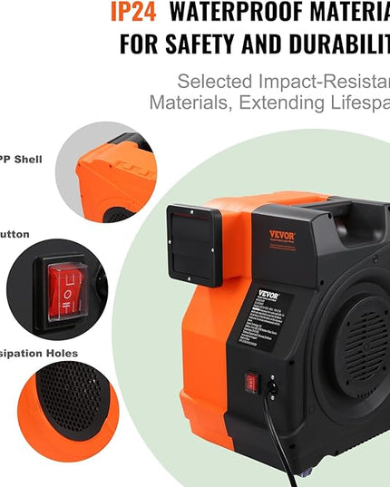 VEVOR Inflatable Blower, 1100W, 1.5 & 1.7 HP Bounce House Blower, Pump Commercial Air Blower for Inflatables, 3100 RPM Bouncy Castle Electric Fan for Bounce House, Waterslides - LeafyLoom