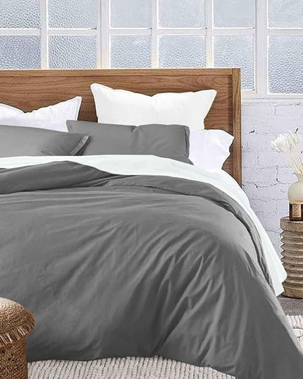 ETDIFFE Soft & Cozy Microfiber Queen Comforter Set, Grey, 3 Pieces - LeafyLoom