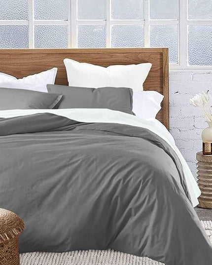 ETDIFFE Grey King Comforter Set - 3 Piece Aesthetic Modern Gray Bedding Set - All Season Farmhouse Soft & Lightweight Microfiber Down Alternative Comforter Bed Set with 2 Pillow Shams for Women Men - LeafyLoom