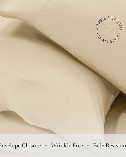 BELADOR Silky Soft Twin Sheet Set - Luxury 4 Piece Bed Sheets for Twin Size Bed, Secure-Fit Deep Pocket Sheets with Elastic, Breathable Hotel Sheets and Pillowcase Set, Wrinkle Free Oeko-Tex Sheets - LeafyLoom