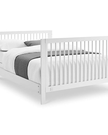 Delta Children babyGap Charlie 6-in-1 Convertible Crib + Brannan Bear Bookcase with Bins + Brannan Bear Wall Shelf with 4 Hooks, Bianca White (Bundle) - LeafyLoom