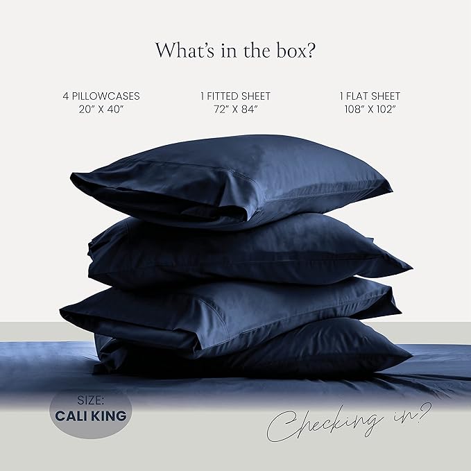 BELADOR Silky Soft Cali King Sheet Set -Luxury 6 Piece Bed Sheets for California King Size Bed, Secure-Fit Deep Pocket Sheets with Elastic, Breathable Hotel Sheets & Pillowcase Set, Wrinkle Free - LeafyLoom