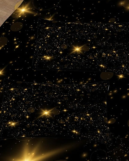 Tailor Shop Glitter Comforter Sets Twin Size Black and Glod Comforter Sets for Kids Boys Teens Star Glitter Bedding Sets Twinkle Starlight Comforter Sets with 1 Comforter 1 Pillowcases - LeafyLoom