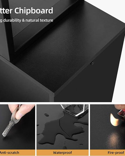 YITAHOME 5 Tiers Bookshelf, Modern S-Shaped Z-Shelf Style Bookshelves, Multifunctional Geometric Bookcase Storage Display Shelf for Living Room Bedroom Home Office, Black - LeafyLoom