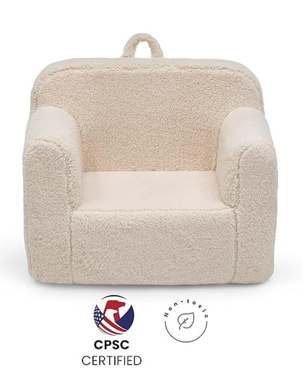 Delta Children Cozee Sherpa Chair, Cream - LeafyLoom