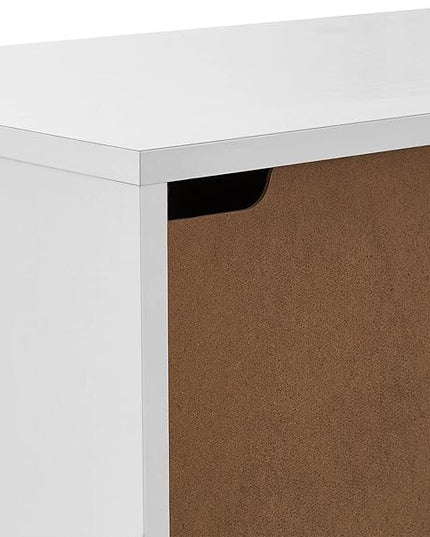 Panana Sideboard Buffet Cabinet Kitchen Storage Cabinet Living Room 4 Doors Console Table (White) - LeafyLoom