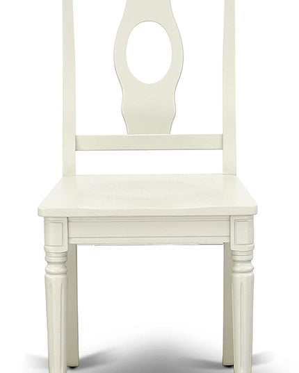 East West Furniture SUKE3-LWH-W Sudbury 3 Piece Kitchen Set for Small Spaces Contains a Round Table with Dropleaf & Shelves and 2 Dining Room Chairs, 42x42 Inch - LeafyLoom