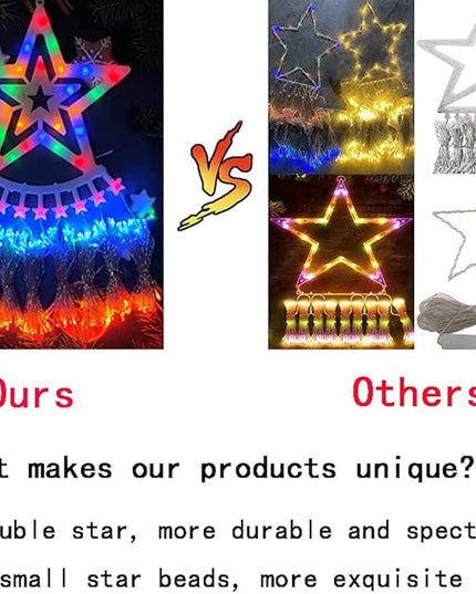 Outdoor Christmas Decorations, Aokudoni 12.6ft 350LED Waterfall Lights, 8 Modes Christmas Lights, Christmas Decorations for Tree, Outdoor Christmas Lights for House Tree Holiday Party, Multicolor Aokudoni