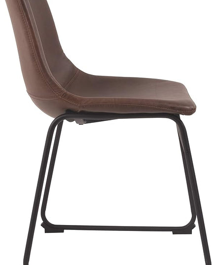Signature Design by Ashley Mid Century Centiar 18.75" Dining Bucket Chair, 2 Count, Black and Brown - LeafyLoom