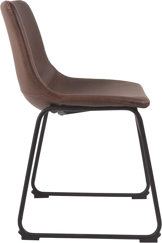 Signature Design by Ashley Mid Century Centiar 18.75" Dining Bucket Chair, 2 Count, Black and Brown - LeafyLoom