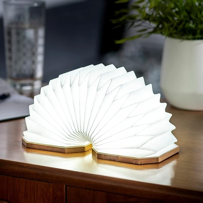 Gingko Natural Bamboo Wood Smart Accordion Lamp - LeafyLoom