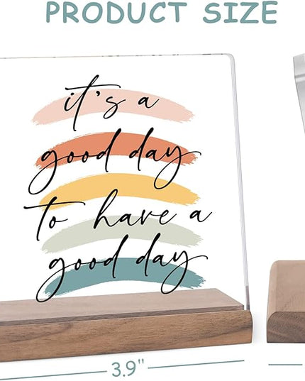 Motivational Office Desk Decor For Women Coworker It‘s A Good Day To Have A Good Day - Inspirational Signs Gifts Aesthetic Office Table Desktop Decorations For Work Desk - LeafyLoom