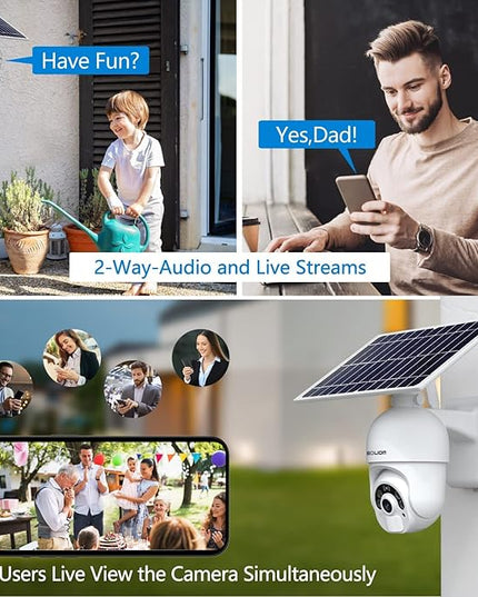 SOLIOM S800C-4G LTE Cellular Security Camera Outdoor,Pan Tilt 360° View 1080p Wireless Solar Powered, Spotlight Color Night Vision, 2 Way Talk,PIR Motion Detection SOLIOM