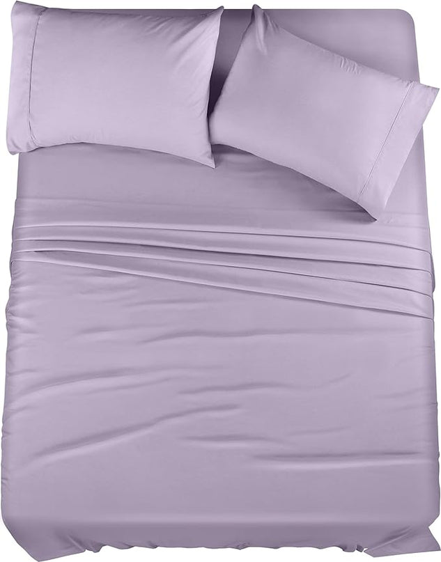 Utopia Bedding Full Bed Sheets Set - 4 Piece Bedding - Brushed Microfiber - Shrinkage and Fade Resistant - Easy Care (Full, Lavender) - LeafyLoom