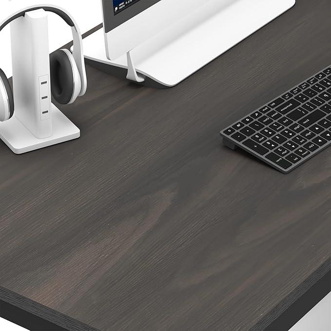 L Shaped Desk, Office Computer Corner Desk, 55 inch Home Gaming Desk Table, Writing Study Workstation with Storage Shelves for Home Office, Space-Saving, Industrial, Espresso - LeafyLoom