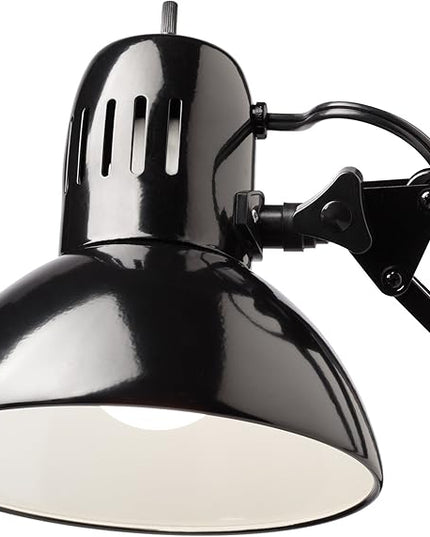 Globe Electric 56963 31.5" Multi-Joint Desk Lamp with Metal Clamp, Black, On/Off Rotary Switch on Shade, Partially Adjustable Swing Arm, Home Essentials, Reading Light, Office Décor - LeafyLoom