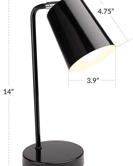 Newhouse Lighting NHDK-OS-BK Oslo Contemporary Desk Lamp with LED Bulb Included, Black - LeafyLoom