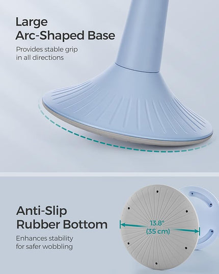 SONGMICS Kids Wobble Chair, Wiggle Stool for Kids Ages 5-8, Comfortable 60D Foam Seat, Breathable Fabric, Anti-Slip Base, 14.2-Inch High, Tool-Free Assembly, Pale Blue and Dove Gray UOSC009Q01 - LeafyLoom