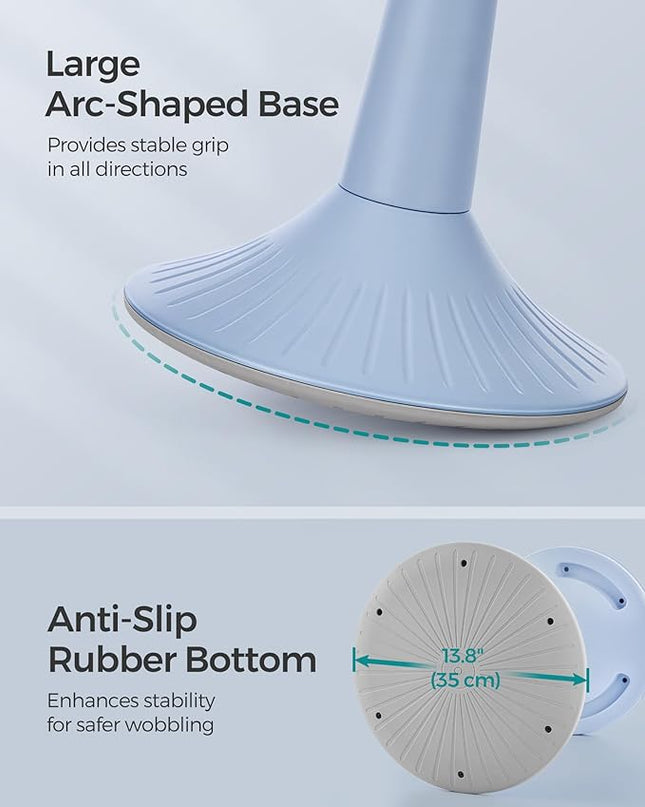 SONGMICS Kids Wobble Chair, Wiggle Stool for Kids Ages 5-8, Comfortable 60D Foam Seat, Breathable Fabric, Anti-Slip Base, 14.2-Inch High, Tool-Free Assembly, Pale Blue and Dove Gray UOSC009Q01 - LeafyLoom