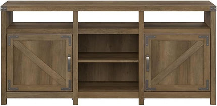 Bush Furniture Knoxville Farmhouse Stand for 75 Inch TV, Living Room Media Console with Storage, 65W, Reclaimed Pine - LeafyLoom