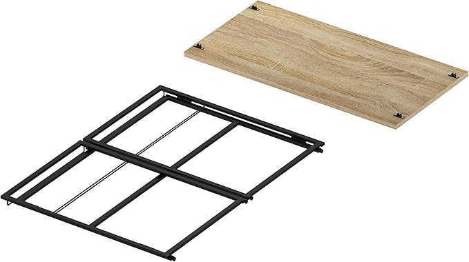 Furinno Riau No Tool/No Assembly/Folding Metal Frame Computer Desk, Sonoma Oak/Black, 39 Inch - LeafyLoom