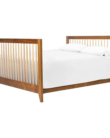 Babyletto Sprout 4-in-1 Convertible Crib with Toddler Bed Conversion Kit in Chestnut and Natural, Greenguard Gold Certified - LeafyLoom