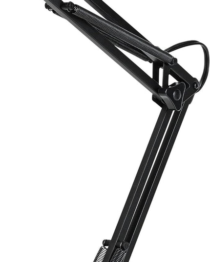 Globe Electric 5698601 28" Heavy Base Top Moving Spring Balanced Swing Arm Desk Lamp, Black, On/Off Rotary Switch on Shade, Office Decor, Reading Light, Home Essentials, Room Lighting - LeafyLoom