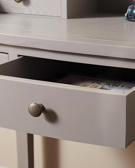 Safavieh American Homes Collection Landon Quartz Grey Writing Desk - LeafyLoom